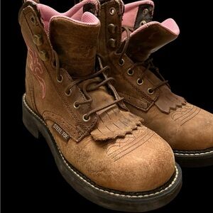 Steel toe Justin Gypsy lace up work boots